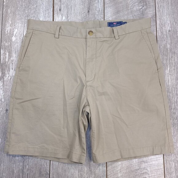 Vineyard Vines Breaker Short Mens 38 Beige Broken In Chino Classic Twill Walking - Picture 1 of 9